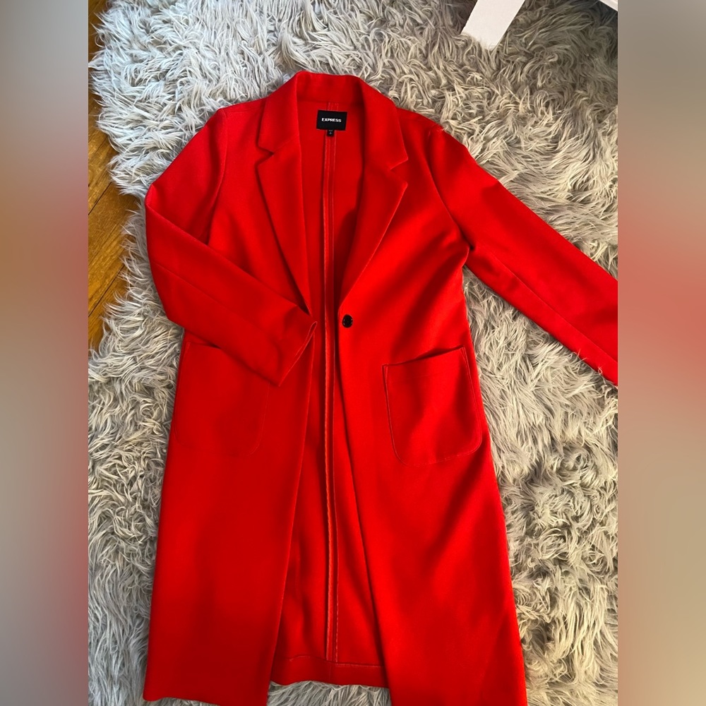 Express Women's Red Pea Coat